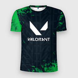 Мужская спорт-футболка Valorant Green Fire