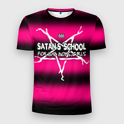 Футболка спортивная мужская Satan school for bad boys and girls pink, цвет: 3D-принт