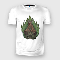 Мужская спорт-футболка Медведь танкист