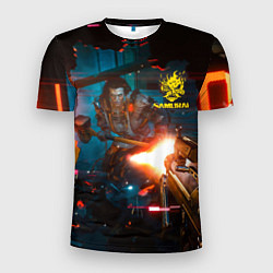 Мужская спорт-футболка Cyberpunk 2077 Night city