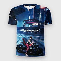 Мужская спорт-футболка Vi на мото Cyberpunk 2077