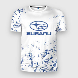 Футболка спортивная мужская Subaru брызги, цвет: 3D-принт