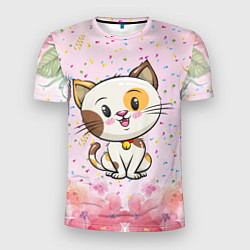 Мужская спорт-футболка Милый пятнистый котик