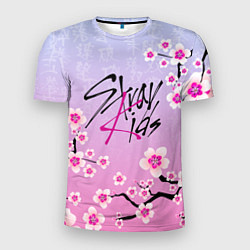 Футболка спортивная мужская Stray Kids цветы сакуры, цвет: 3D-принт