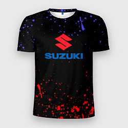 Футболка спортивная мужская SUZUKI брызги красок, цвет: 3D-принт