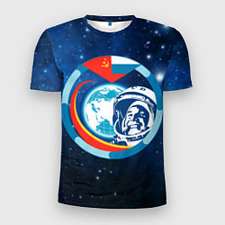 Футболка спортивная мужская Первый Космонавт Юрий Гагарин 3D 3, цвет: 3D-принт