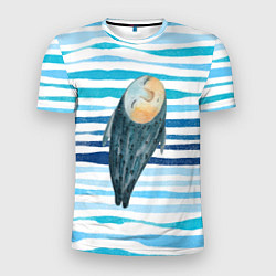 Мужская спорт-футболка Рыба с человеческим лицом