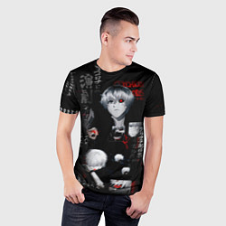 Футболка спортивная мужская Токийский Гуль Иероглифы Tokyo Ghoul, цвет: 3D-принт — фото 2