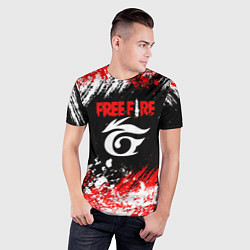 Футболка спортивная мужская Free Fire брызги красок, цвет: 3D-принт — фото 2