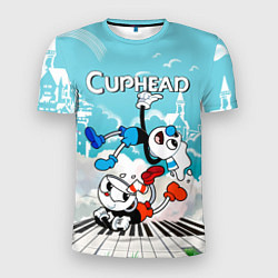 Мужская спорт-футболка Cuphead 2 чашечки