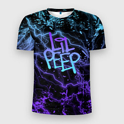 Мужская спорт-футболка Lil peep neon молнии