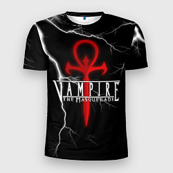 Мужская спорт-футболка Vampire: The Masquerade Bloodhunt, lightning