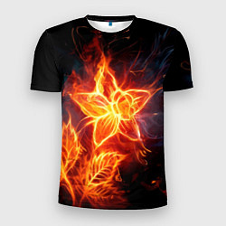 Мужская спорт-футболка Flower Neon Fashion 2035 Flame