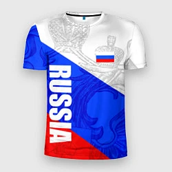Футболка спортивная мужская RUSSIA - SPORTWEAR - ТРИКОЛОР, цвет: 3D-принт