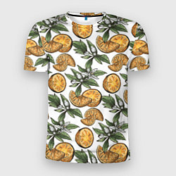 Мужская спорт-футболка Узор из тропических апельсинов