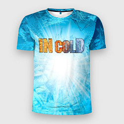 Мужская спорт-футболка IN COLD horizontal logo with blue ice