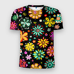 Мужская спорт-футболка MULTICOLORED FLOWERS