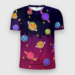 Мужская спорт-футболка Pizza in Space