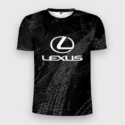 Футболка спортивная мужская Lexus - следы шин, цвет: 3D-принт