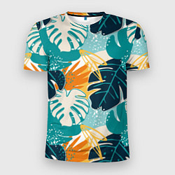 Мужская спорт-футболка Летние зелёные тропики Пальма Tropical