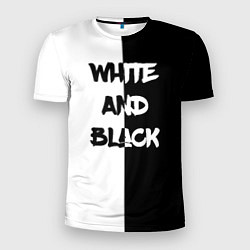 Мужская спорт-футболка White and Black Белое и Чёрное