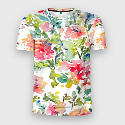 Футболка спортивная мужская Floral pattern Watercolour Summer, цвет: 3D-принт