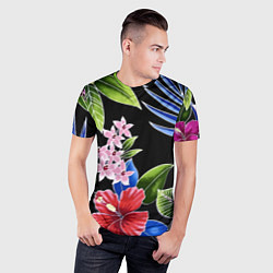 Футболка спортивная мужская Floral vanguard composition Летняя ночь Fashion tr, цвет: 3D-принт — фото 2