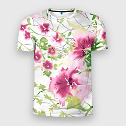 Мужская спорт-футболка Полевые цветы Акварель Лето