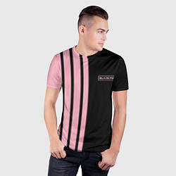 Футболка спортивная мужская BLACKPINK HALF BLACK-PINK MINI LOGO, цвет: 3D-принт — фото 2