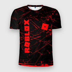 Мужская спорт-футболка ROBLOX красный логотип
