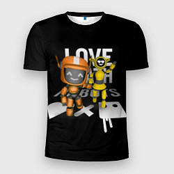 Мужская спорт-футболка 3д роботы с подписью