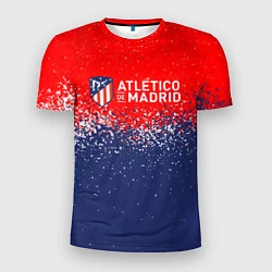 Мужская спорт-футболка Atletico madrid атлетико мадрид брызги красок