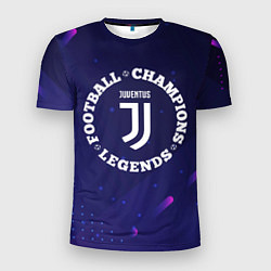 Мужская спорт-футболка Символ Juventus и круглая надпись Football Legends