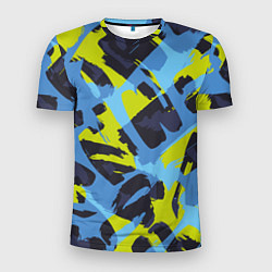 Футболка спортивная мужская Сине-салатовая абстракция, цвет: 3D-принт