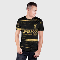 Футболка спортивная мужская Liverpool в золотом цвете, цвет: 3D-принт — фото 2