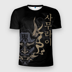Мужская спорт-футболка Японская маска демона ханья
