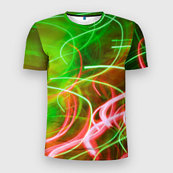 Футболка спортивная мужская Неоновые линии и фонари - Зелёный, цвет: 3D-принт