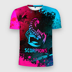 Футболка спортивная мужская Scorpions Neon Gradient, цвет: 3D-принт