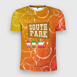 Мужская спорт-футболка Южный Парк - на фоне кружков