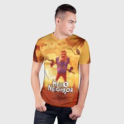 Футболка спортивная мужская Hello Neighbor Привет сосед Сосед с лопатой, цвет: 3D-принт — фото 2