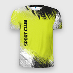 Мужская спорт-футболка Sports club gray green pattern