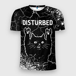 Мужская спорт-футболка Группа Disturbed и Рок Кот