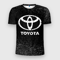 Мужская спорт-футболка Toyota с потертостями на темном фоне
