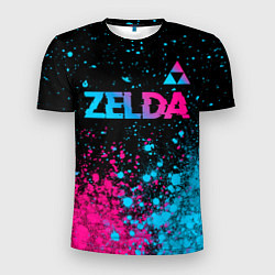 Мужская спорт-футболка Zelda Neon Triforce