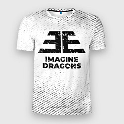 Футболка спортивная мужская Imagine Dragons с потертостями на светлом фоне, цвет: 3D-принт