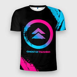 Мужская спорт-футболка Ghost of Tsushima Neon Gradient