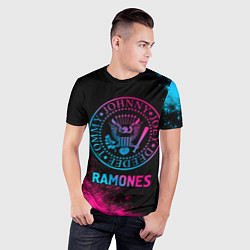Футболка спортивная мужская Ramones Neon Gradient, цвет: 3D-принт — фото 2