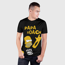 Футболка спортивная мужская Papa Roach, Гомер Симпсон, цвет: 3D-принт — фото 2