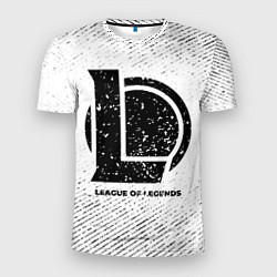 Мужская спорт-футболка League of Legends с потертостями на светлом фоне