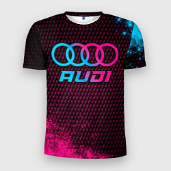 Мужская спорт-футболка Audi - neon gradient